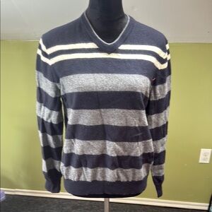 Women’s Striped Sweater - Navy and Gray
